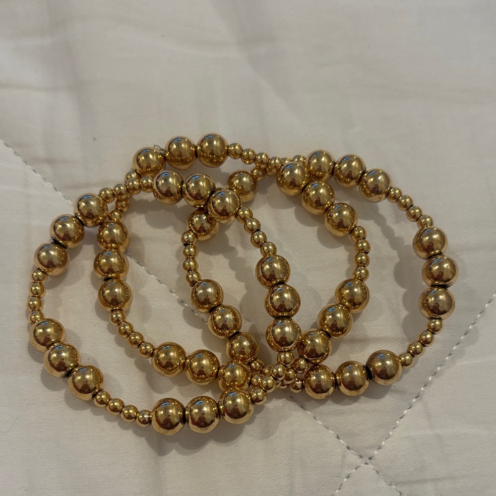 Elegant Gold Beaded Bracelet Set